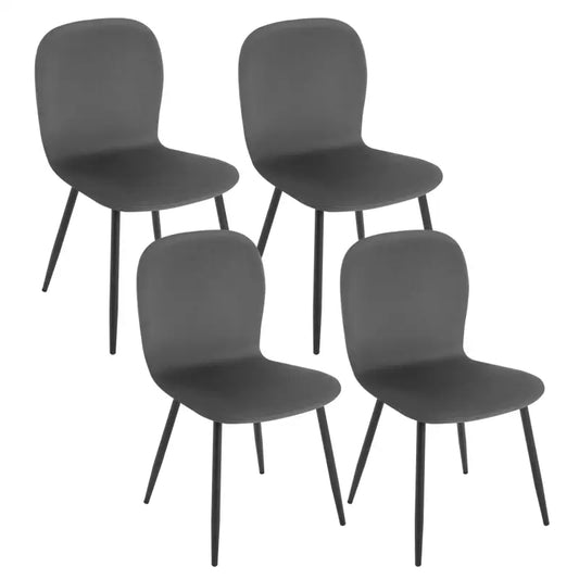 BukkitBow - Set van 4 Eetkamerstoelen - Fluweel & Metalen Poten - Ergonomisch Design - Multifunctioneel