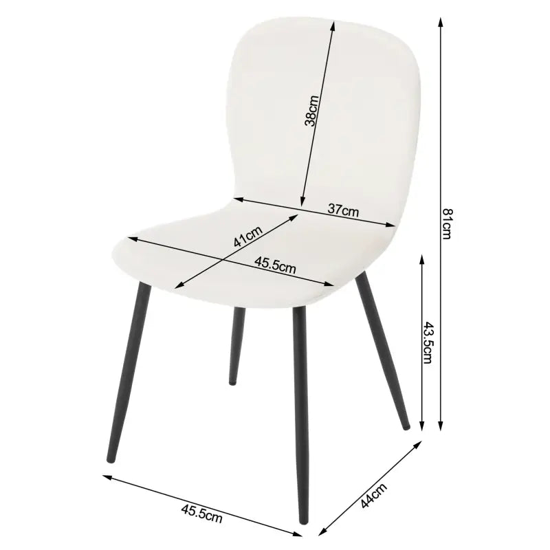 BukkitBow - Set van 4 Eetkamerstoelen - Fluweel & Metalen Poten - Ergonomisch Design - Multifunctioneel