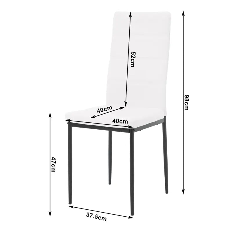 BukkitBow - Set van 4 Eetkamerstoelen van Kunstleer/Fluweel - met Metalen Onderstel