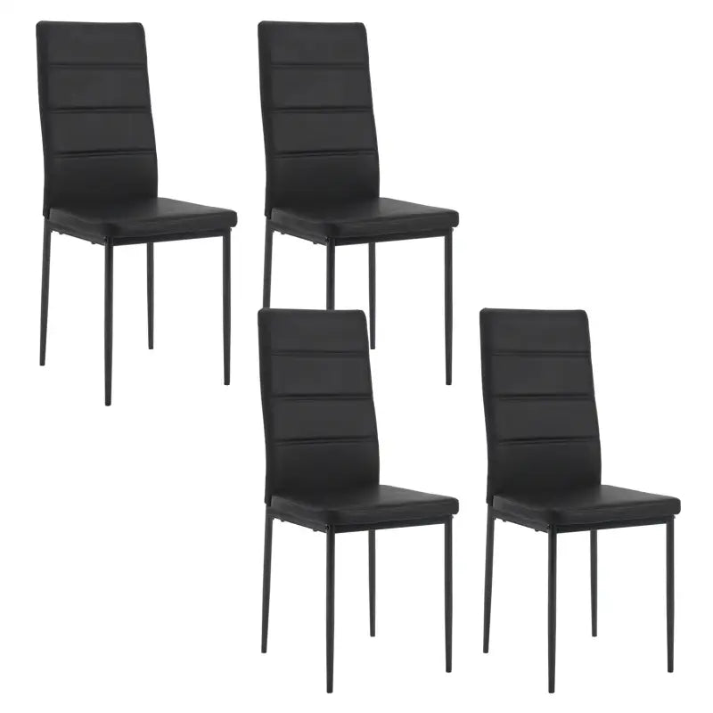 BukkitBow - Set van 4 Eetkamerstoelen van Kunstleer/Fluweel - met Metalen Onderstel