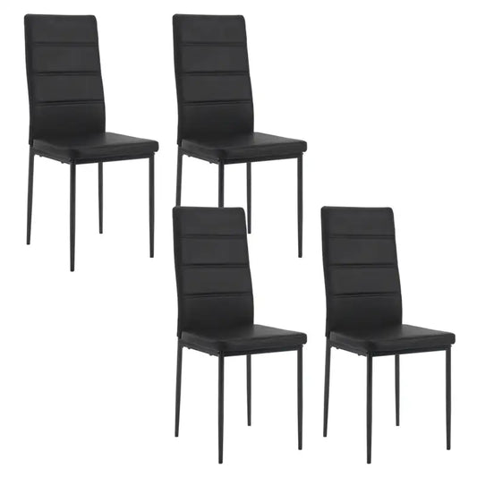 BukkitBow - Set van 4 Eetkamerstoelen van Kunstleer/Fluweel - met Metalen Onderstel