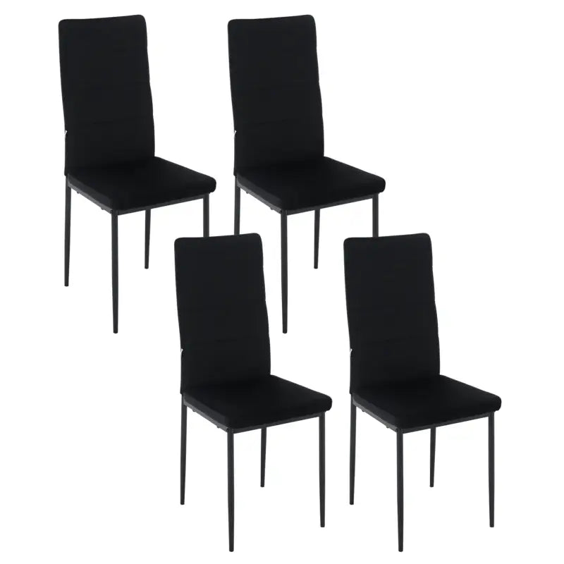 BukkitBow - Set van 4 Eetkamerstoelen van Kunstleer/Fluweel - met Metalen Onderstel
