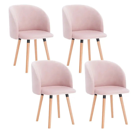 BukkitBow - Set van 4 Fluwelen Stoelen - met Massief Houten Frame - Ergonomisch en Stijlvol - Zithoogte: 47CM