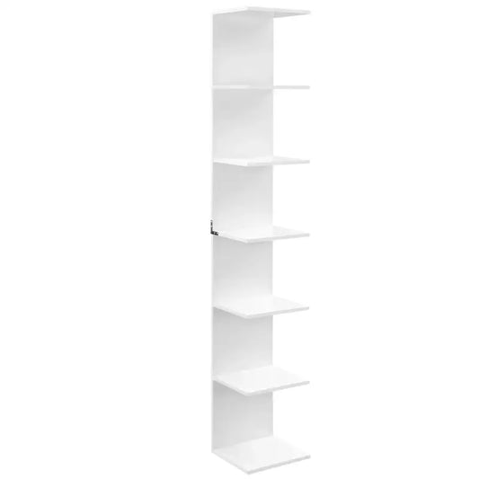 BukkitBow - Staande Boekenkast - 7 Niveaus - Vrijstaand - 190CM - Wit