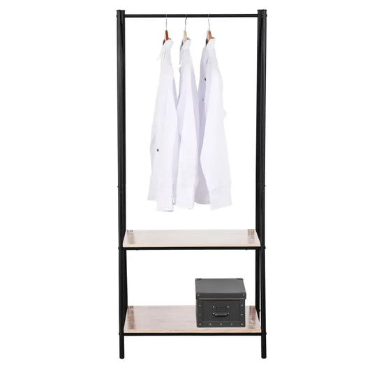 BukkitBow - Staande Kapstok met Opbergplanken - met Schoenenrek - Zware Kledingrail - Eenvoudige Montage - 151x60x40CM