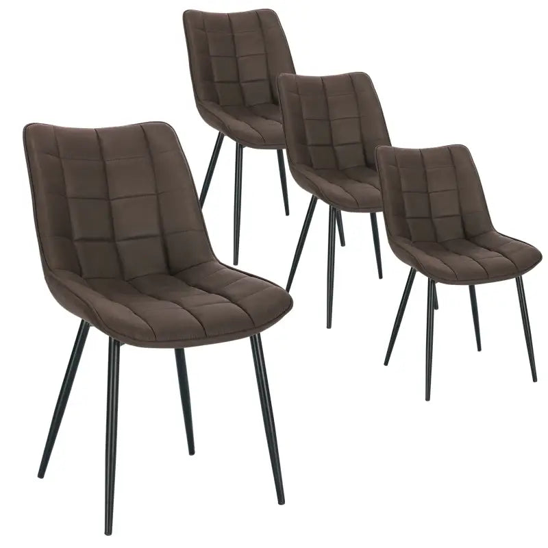 BukkitBow - Stijlvolle Eetkamerstoelen - Kunstleren/Fluwelen/Linnen/Stoffen Stoelen - met Metalen Poten - 85.5x46.5x40.5cm - 100kg Draagvermogen