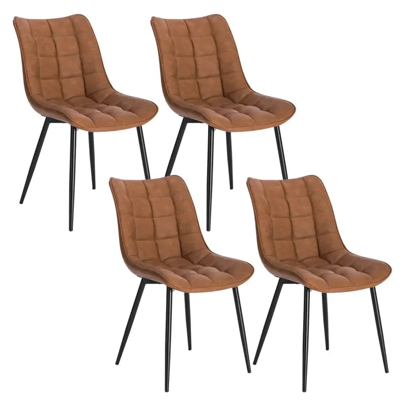 BukkitBow - Stijlvolle Eetkamerstoelen - Kunstleren/Fluwelen/Linnen/Stoffen Stoelen - met Metalen Poten - 85.5x46.5x40.5cm - 100kg Draagvermogen
