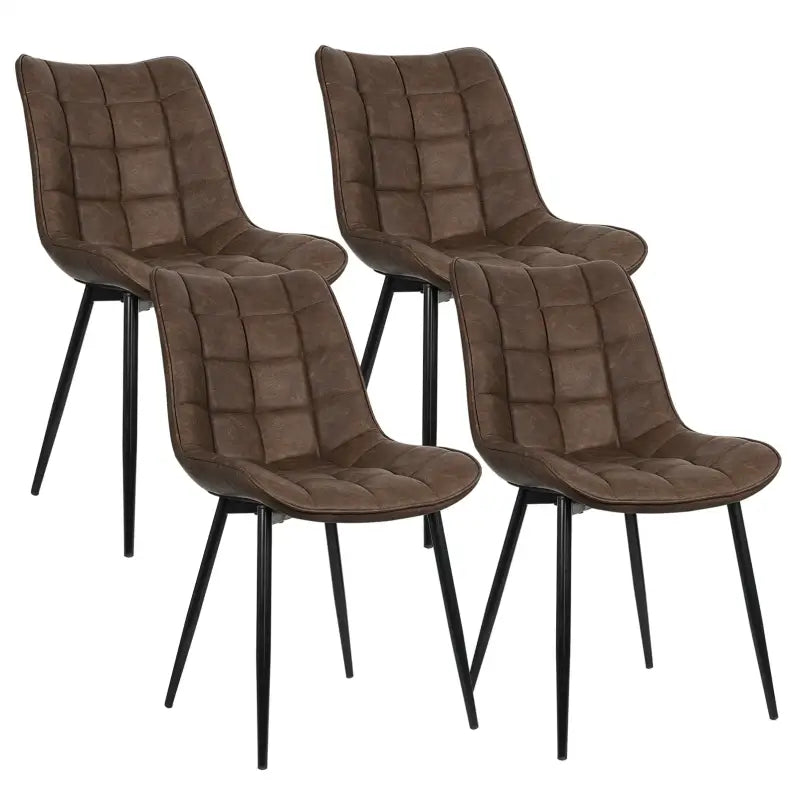 BukkitBow - Stijlvolle Eetkamerstoelen - Kunstleren/Fluwelen/Linnen/Stoffen Stoelen - met Metalen Poten - 85.5x46.5x40.5cm - 100kg Draagvermogen