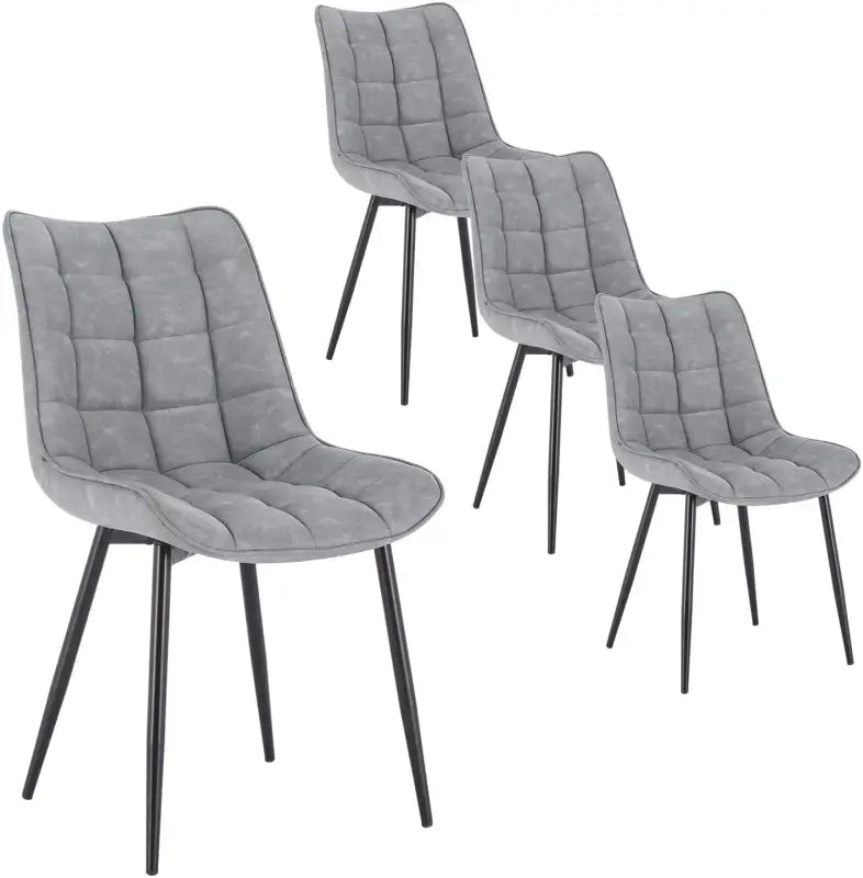 BukkitBow - Stijlvolle Eetkamerstoelen - Kunstleren/Fluwelen/Linnen/Stoffen Stoelen - met Metalen Poten - 85.5x46.5x40.5cm - 100kg Draagvermogen