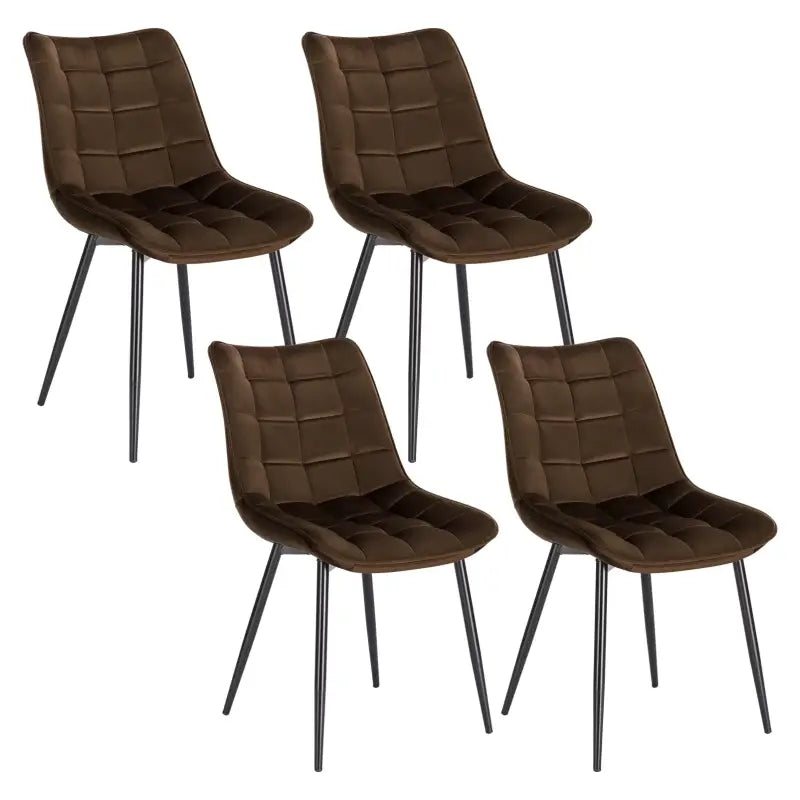 BukkitBow - Stijlvolle Eetkamerstoelen - Kunstleren/Fluwelen/Linnen/Stoffen Stoelen - met Metalen Poten - 85.5x46.5x40.5cm - 100kg Draagvermogen