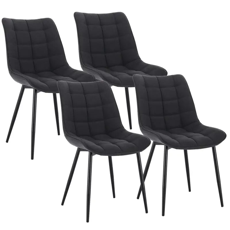 BukkitBow - Stijlvolle Eetkamerstoelen - Kunstleren/Fluwelen/Linnen/Stoffen Stoelen - met Metalen Poten - 85.5x46.5x40.5cm - 100kg Draagvermogen