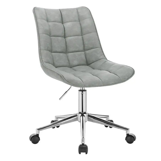 BukkitBow - Stoel / Bureaustoel - Verstelbaar met Wielen - Fluweel/Linnen/Synthetisch Leder - Verchroomd Staal - Ergonomisch Design - 360° Draaibaar
