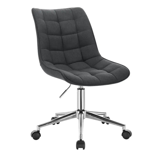 BukkitBow - Stoel / Bureaustoel - Verstelbaar met Wielen - Fluweel/Linnen/Synthetisch Leder - Verchroomd Staal - Ergonomisch Design - 360° Draaibaar