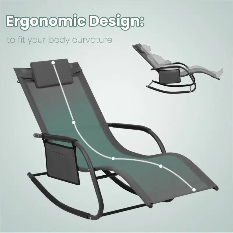 BukkitBow - Tuin Ligstoel / Ligbank - Schommelstoel met Ergonomisch Design - 150 kg Draagvermogen