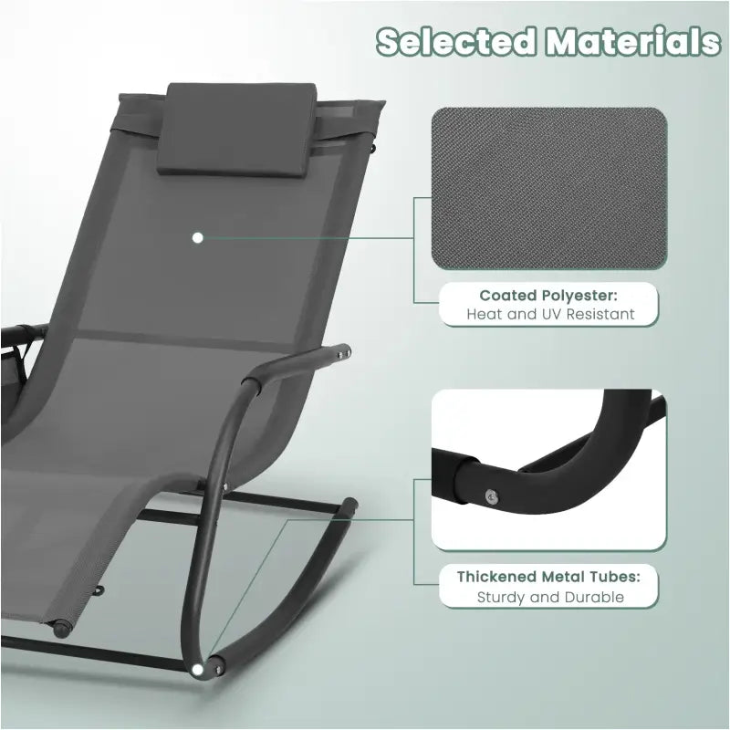 BukkitBow - Tuin Ligstoel / Ligbank - Schommelstoel met Ergonomisch Design - 150 kg Draagvermogen