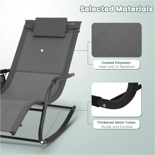 BukkitBow - Tuin Ligstoel / Ligbank - Schommelstoel met Ergonomisch Design - 150 kg Draagvermogen