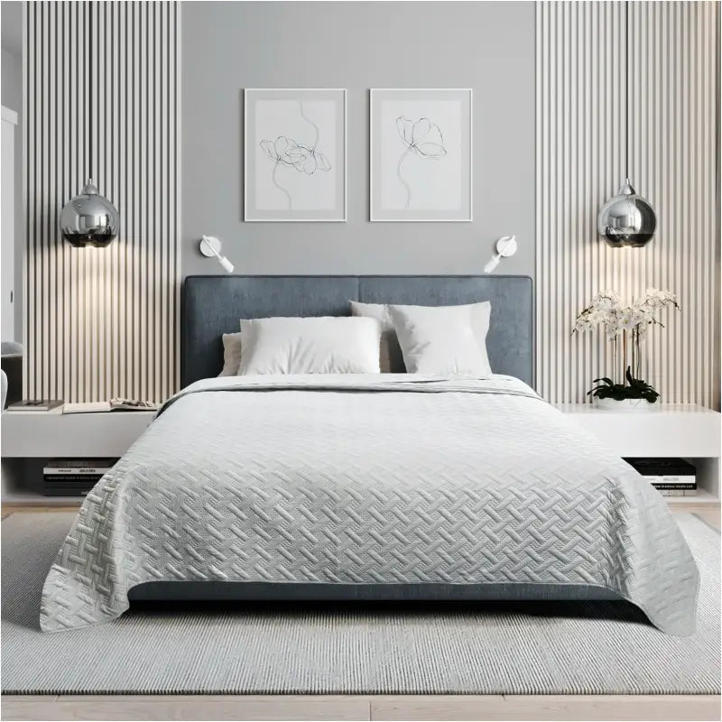 BukkitBow - Ultrasone Bedsprei - 100% Microfiber - Geometrische Patronen - Beschikbaar in Donkergrijs/Grijs - Verschillende Maten - Lichtgewicht