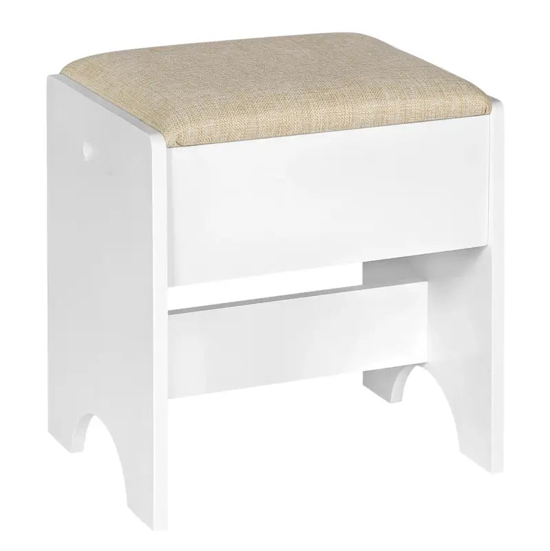 BukkitBow - Veelzijdige Kaptafel Kruk - Linnen met Schuim en MDF - Laadvermogen 150kg - 40x30x45cm