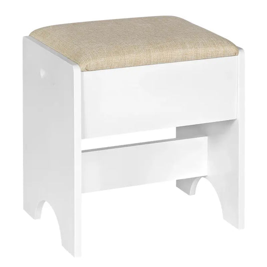 BukkitBow - Veelzijdige Kaptafel Kruk - Linnen met Schuim en MDF - Laadvermogen 150kg - 40x30x45cm
