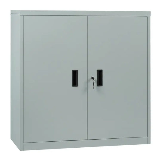 BukkitBow - Vergrendelbare Archiefkast - Metaal - Met Verstelbare Planken en Dubbele Deuren - 90x92x40 cm