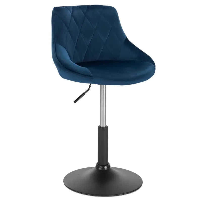 BukkitBow - Verstelbare Barkruk Fluweel - Metaal Frame - Ergonomisch met Rugleuning - Zithoogte: 42-58CM