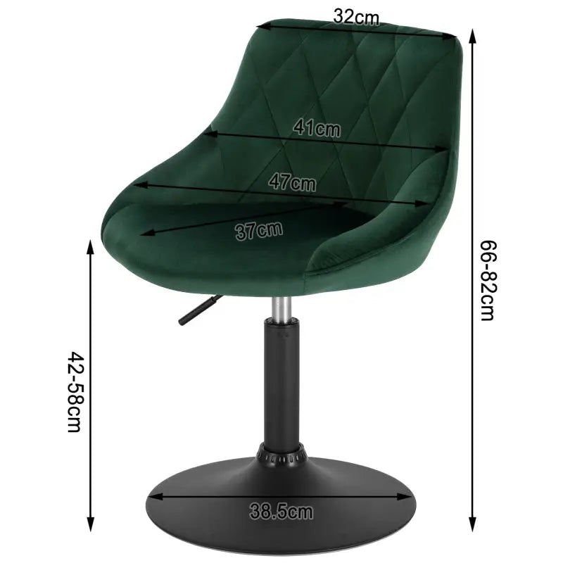 BukkitBow - Verstelbare Barkruk Fluweel - Metaal Frame - Ergonomisch met Rugleuning - Zithoogte: 42-58CM