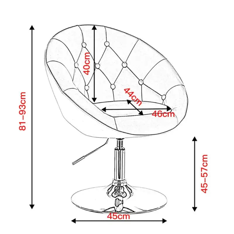 BukkitBow - Verstelbare Barkruk / Relaxstoel - Verchroomd Staal met Synthetisch Leer of Fluweel - Ergonomisch met Armsteun - Zithoogte: 45-57CM