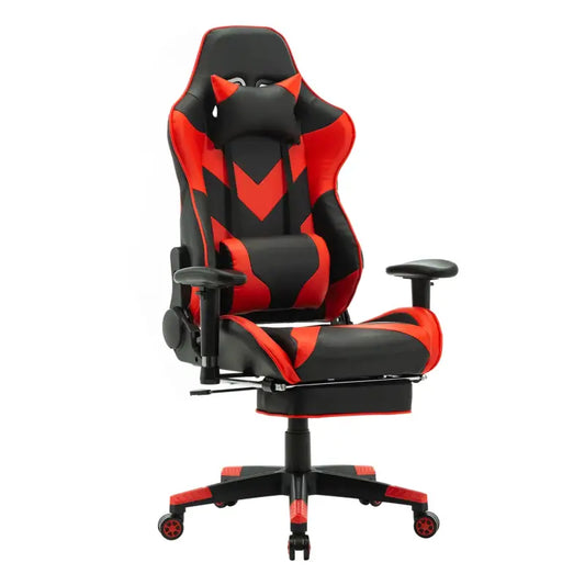 BukkitBow - Verstelbare Gaming Stoel - Kunstleer en 360° Draaibaar - 135° Kantelbare Rugleuning - Inclusief Arm en Voetsteun - Max Belasting: 136KG