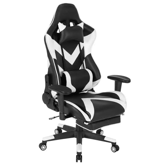 BukkitBow - Verstelbare Gaming Stoel - Kunstleer en 360° Draaibaar - 135° Kantelbare Rugleuning - Inclusief Arm en Voetsteun - Max Belasting: 136KG