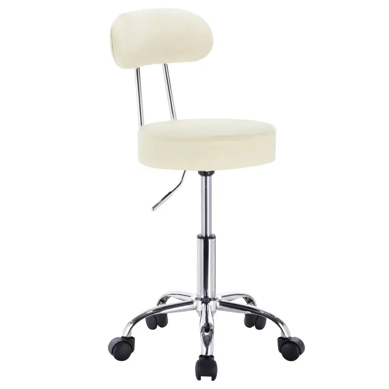 BukkitBow - Verstelbare Kunstleren Stoel / Kruk - Verchroomd Staal - Ergonomisch Design - 360° Draaibaar - 100KG Draagvermogen