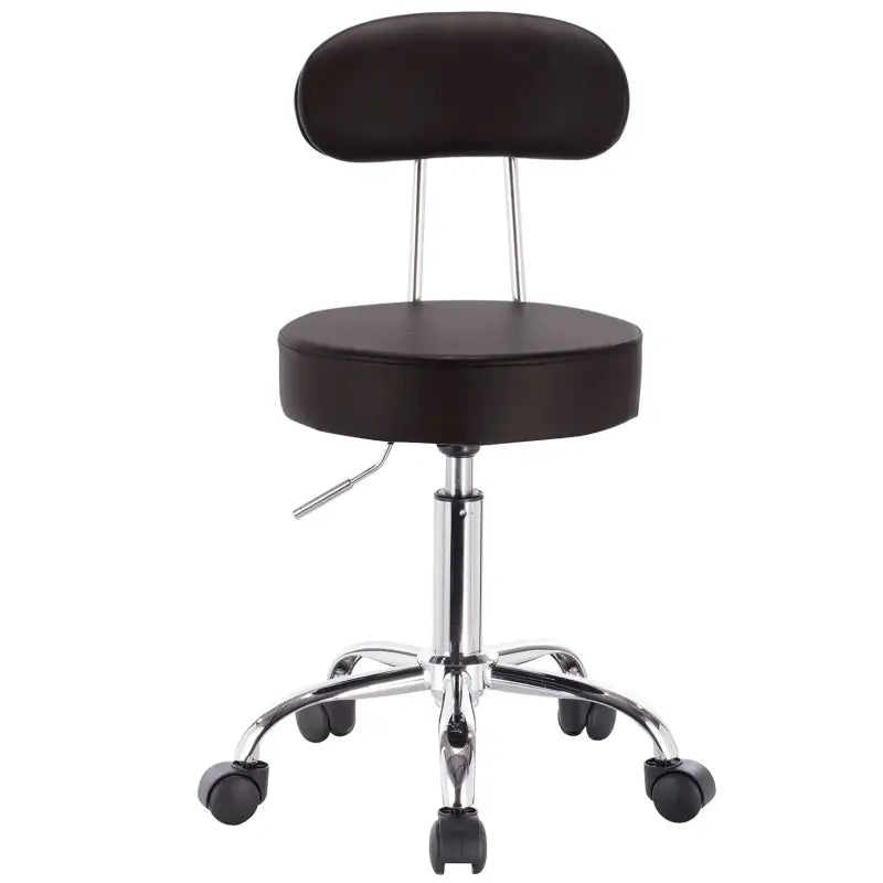 BukkitBow - Verstelbare Kunstleren Stoel / Kruk - Verchroomd Staal - Ergonomisch Design - 360° Draaibaar - 100KG Draagvermogen