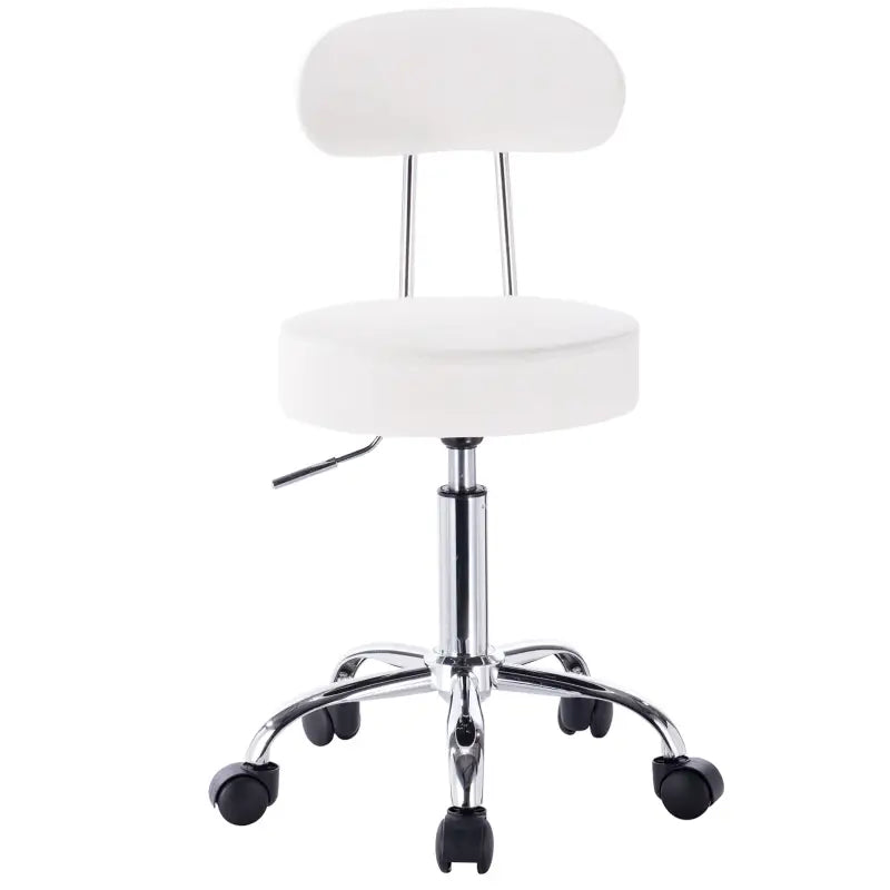 BukkitBow - Verstelbare Kunstleren Stoel / Kruk - Verchroomd Staal - Ergonomisch Design - 360° Draaibaar - 100KG Draagvermogen