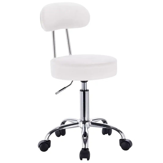 BukkitBow - Verstelbare Kunstleren Stoel / Kruk - Verchroomd Staal - Ergonomisch Design - 360° Draaibaar - 100KG Draagvermogen