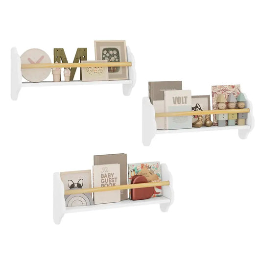 BukkitBow - Wandplanken voor Kinderen / Kinderkamer - Rechtopstaande Boekenplanken - Set van 3 Stuks