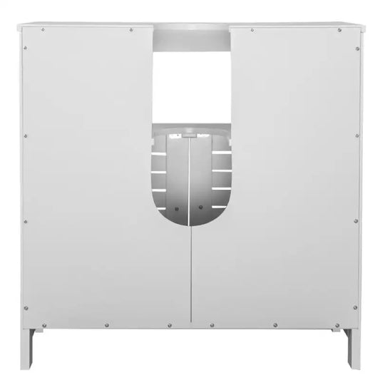 BukkitBow - Wastafelkast / Badkamermeubel - met Verstelbare Planken - Roestvrij Metalen Scharnieren - Eenvoudig te Onderhouden - 60x30x60cm