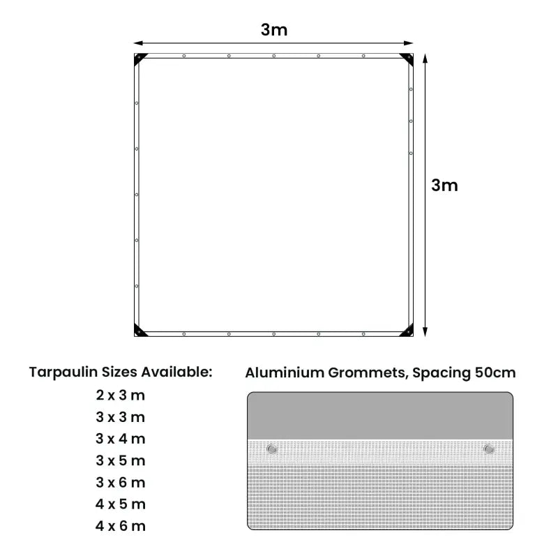BukkitBow - Waterdicht Zeildoek - Transparant met Aluminium Oogjes - 140g/m² - Diverse Maten - UV- en Weerbestendig