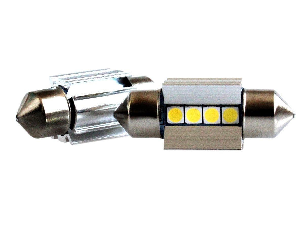 C5W 31mm autolamp 2 stuks | LED festoon | 4-SMD 2W - 6000K - heatsink | CAN-BUS 12V DC