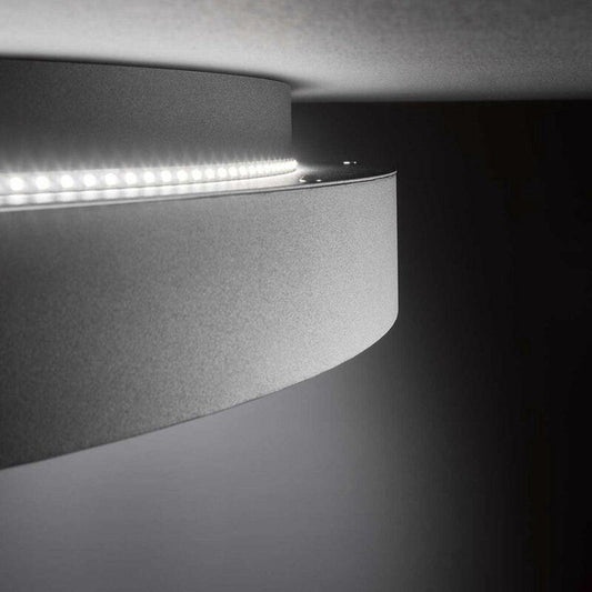 Deco Plafondlamp Ø 39cm met achtergrondverlichting - Dimbaar zonder dimmer - Donkergrijs