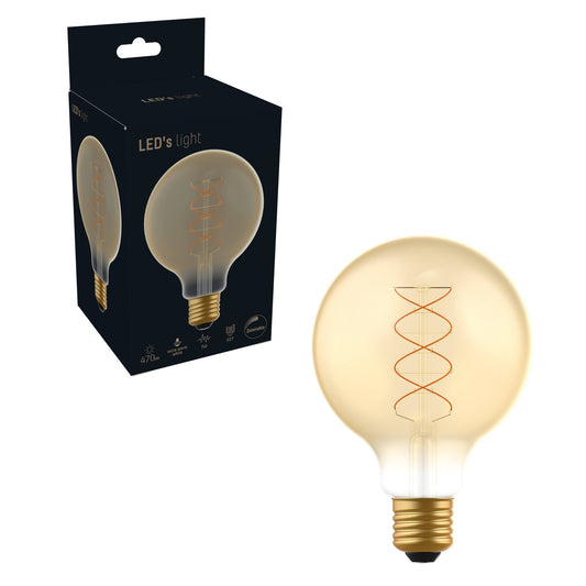 DecoDim LED Lamp Goud E27 - XL Ø 9.5 cm - Dimbaar - Extra warm wit - 5W (25W)
