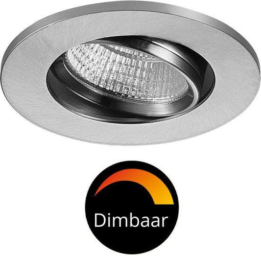 3 PACK - LED's Light Pro LED Inbouwspot Nikkel - DimToWarm - Ø 68mm - Kantelbaar - Warm wit licht - CRI95