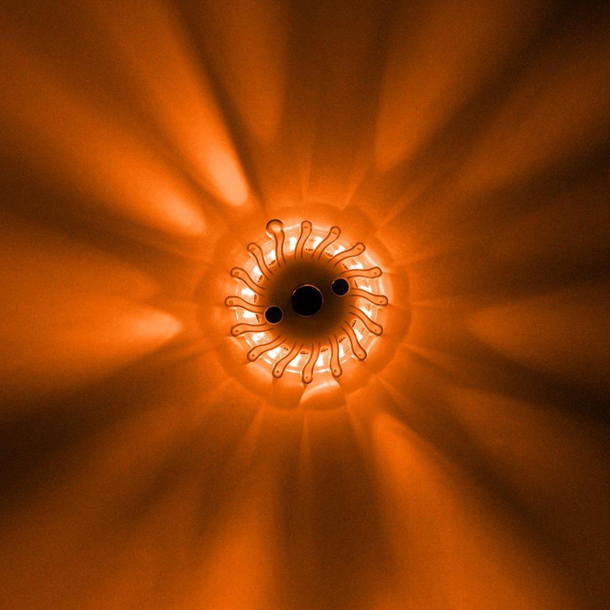 LED's Light Draadloze LED Zwaailamp op Batterijen - 9 standen - Magnetisch & Waterdicht - Oranje