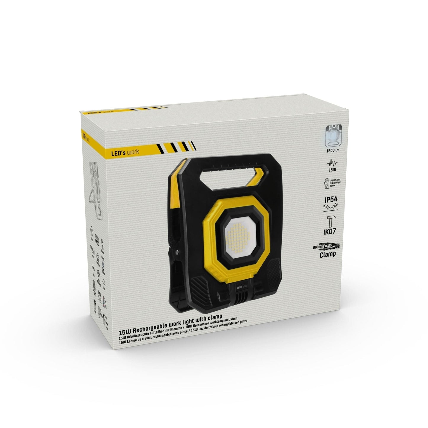 LED's Work Oplaadbare Werklamp 1500 - Met accu oplaadbaar - Draadloos - IP54 waterbestendig