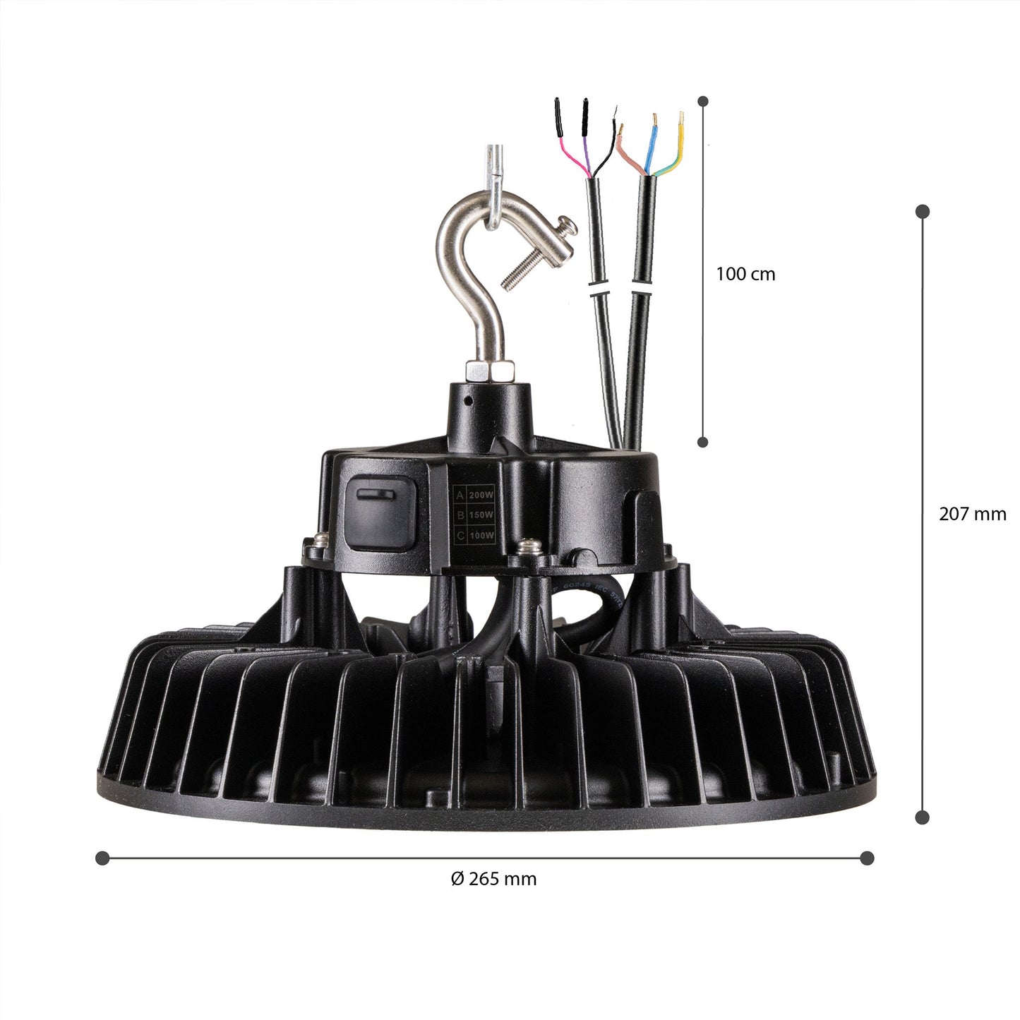 Probay+ - LED High Bay 200W - Dimbaar met schakelaar - Voor hoge plafonds - 30000 lm
