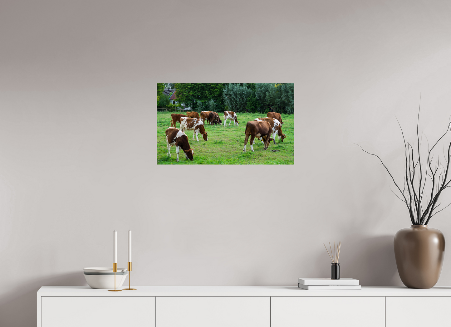 Koeien in de Wei Print | Boerderij Muurkunst (Photo Print On Fuji Crystal DP II)