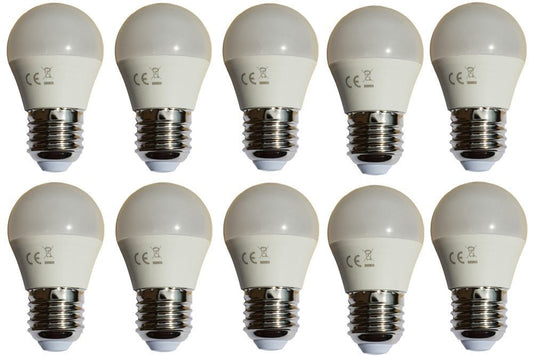 G45 kogellamp 10 stuks | E27 LED lamp 6W=50W | warmwit 3000K