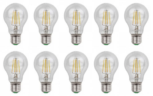 Gloeilamp E27 A60 10 stuks | LED 6W=60W traditioneel licht - 700 Lumen | daglichtwit 6500K
