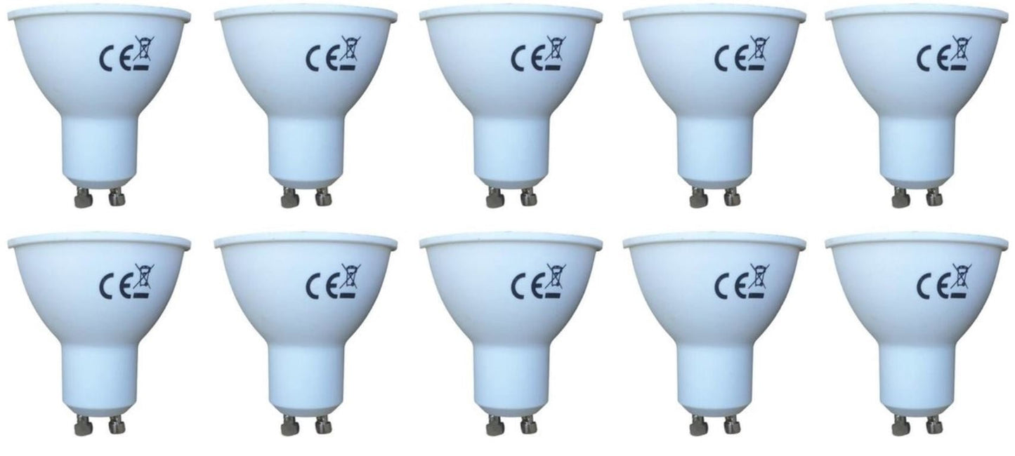 GU10 spot 10 stuks | PAR16 bajonetsluiting | LED 8W=48W | daglichtwit 6400K