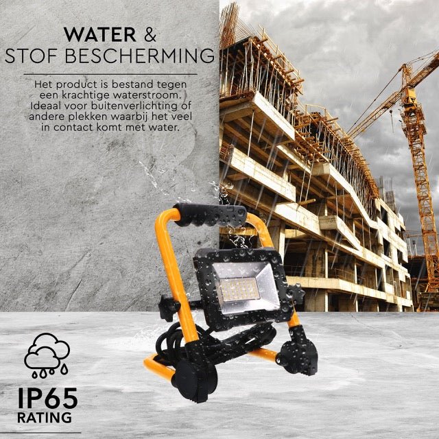 LED's Work Bouwlamp 3300 - Inklapbaar & Kantelbaar - 3 meter snoer - IP65 - 30W