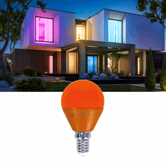Kogellamp E14 oranje | kleine fitting LED lamp 4W=30W gloeilamp | 230V