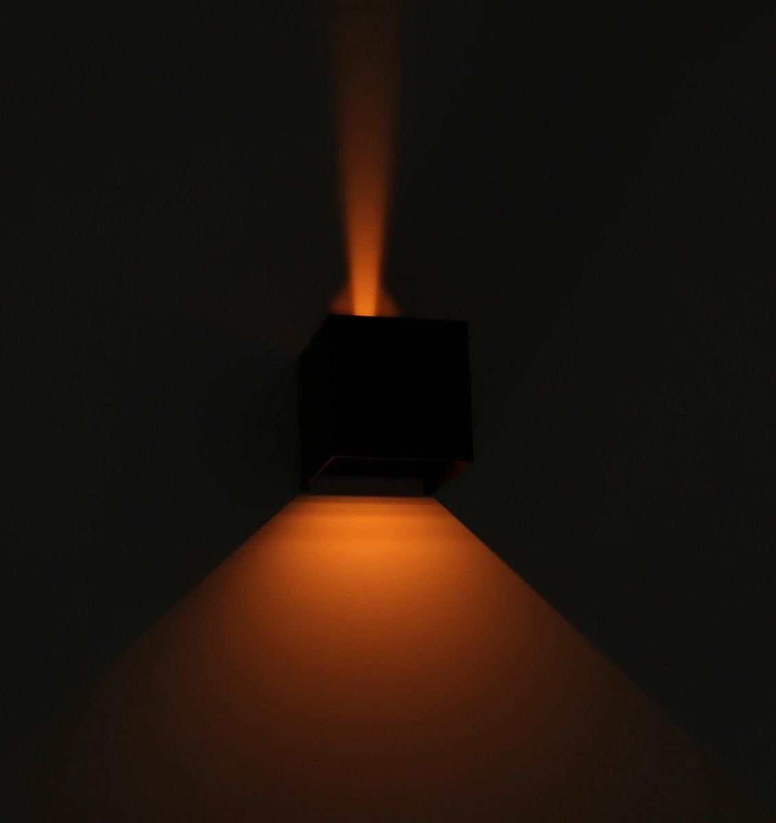 LED's Light Kubus LED Wandlamp buiten - 2 lichts - Dimbaar en instelbare lichtkleur - IP65 Waterdicht - Zwart